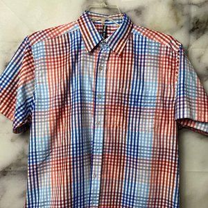 - True Rocks short sleeve men's plaid shirt